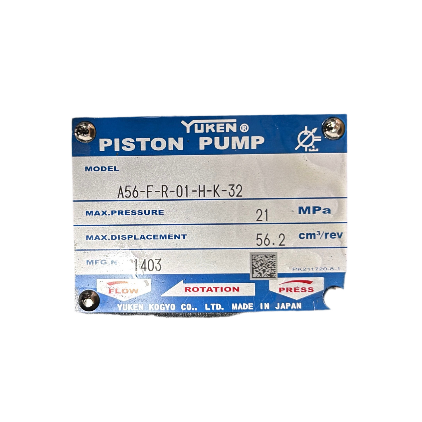 NEW Yuken Piston Pump A56